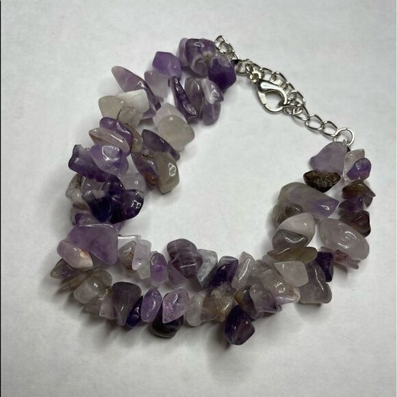 🍄🍄BOHO DOUBLE STRAND NATURAL STONE BRACELET - Picture 1 of 6